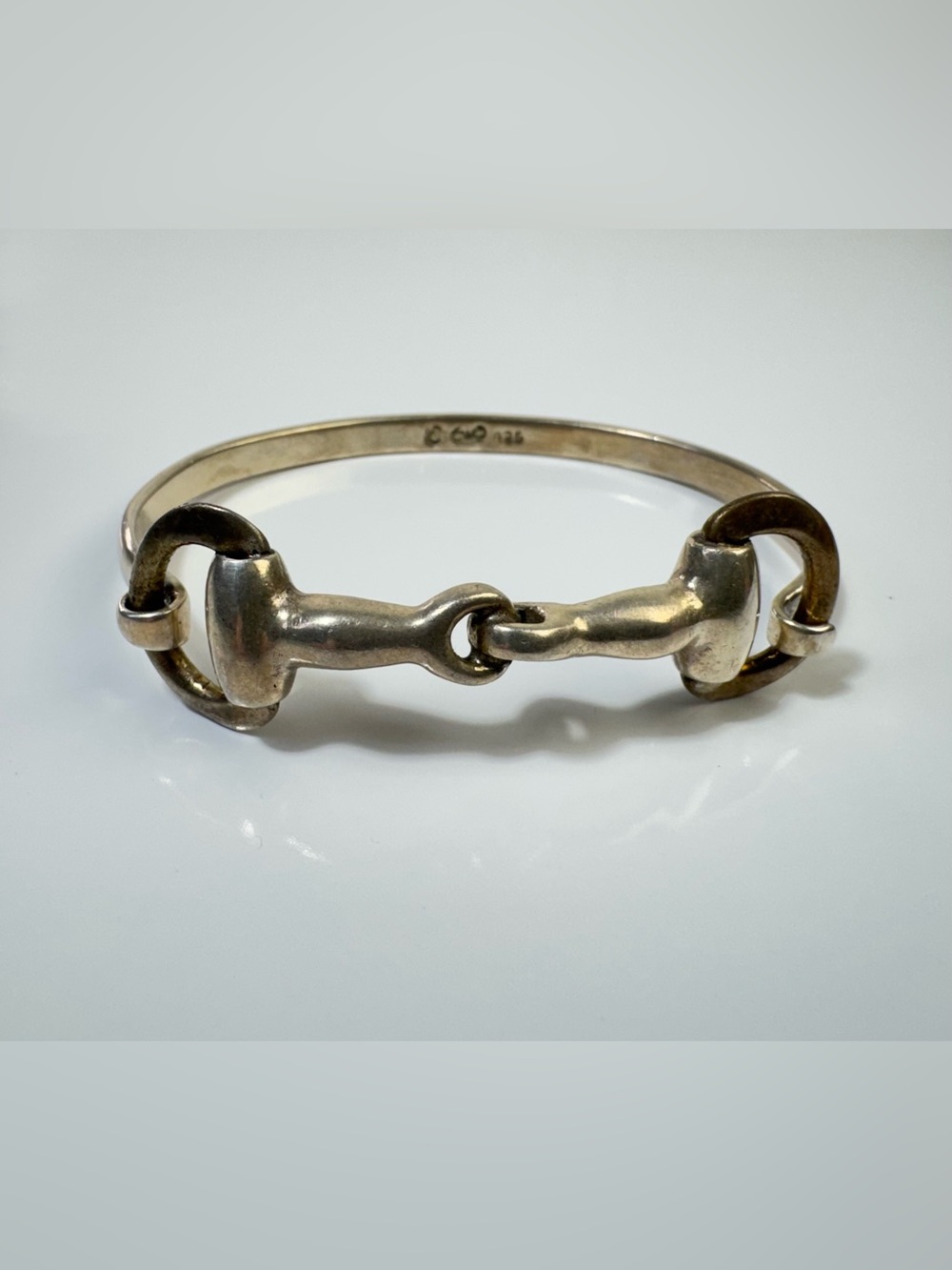 925 Sterling Silver Two-Tone Horse Bit Cuff Bracelet